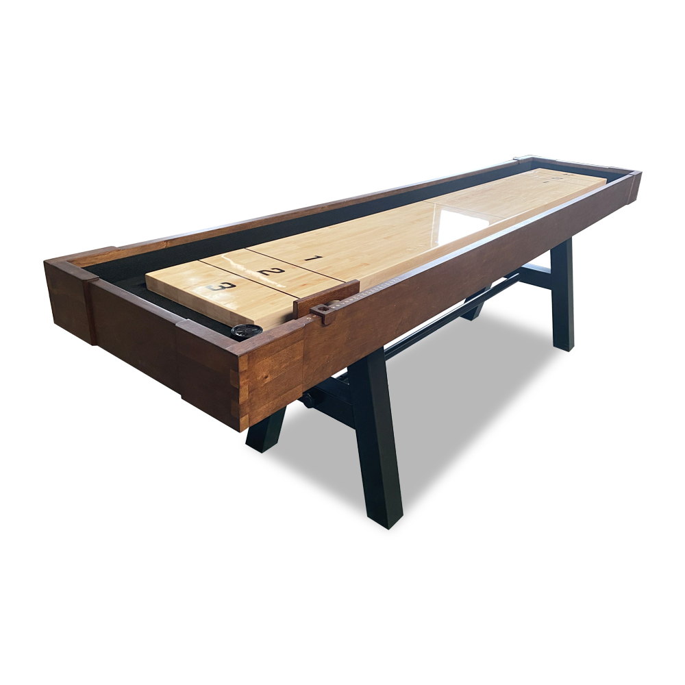 Factory Custom Wholesale Shuffleboard Table Includes Pucks And Wooden Brush