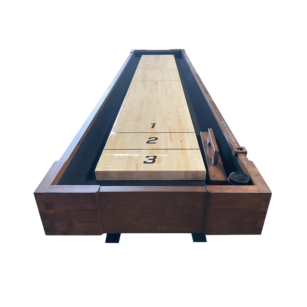 Factory Custom Wholesale Shuffleboard Table Includes Pucks And Wooden Brush